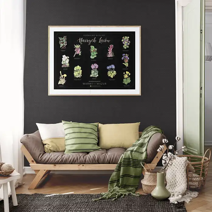 Plakat 12 roślin Biotop Art Ciemny